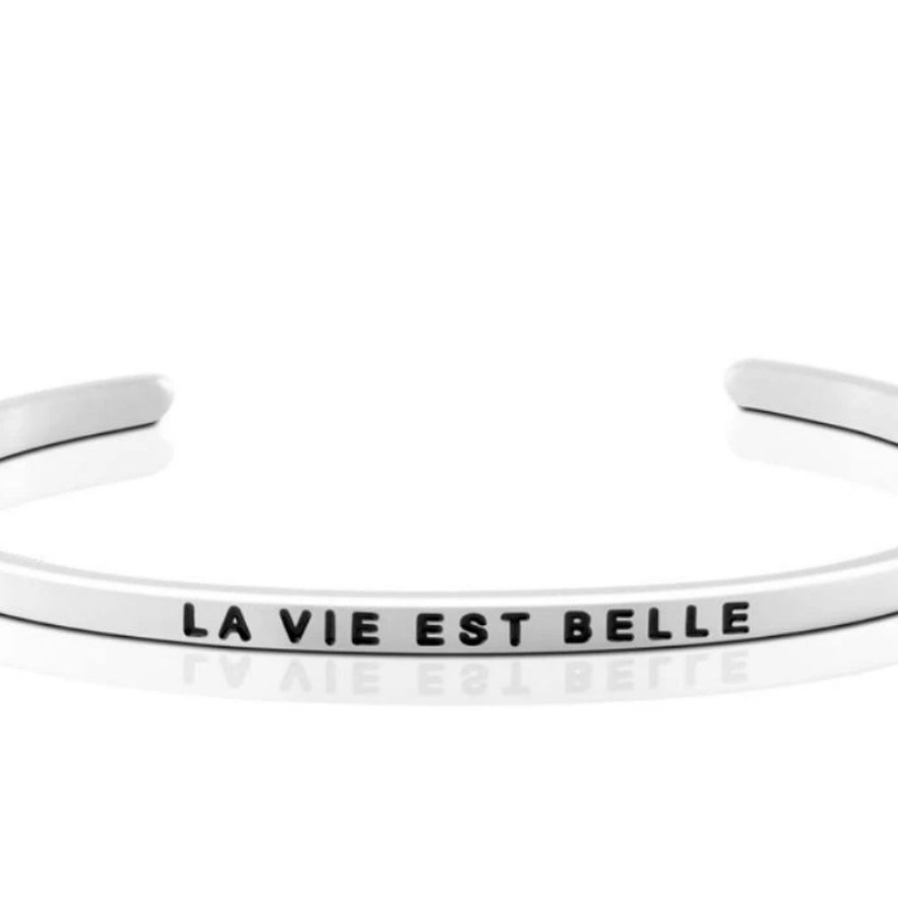 NEW! MantraBand La Vie Est Belle Silver Bracelet